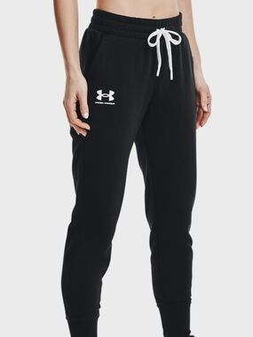 Under Armour Black Women's Fleece Jogger Sweatpants XL Athleisure Lounge